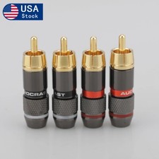4PCS RCA Plug Gold Plated 6 mm Male Wire Connectors Hifi Audio Cable Connector picture