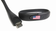 4 GB Flag USB Wrist Band Flash Drive Black OR Blue Silicone Bracelet picture