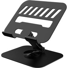 Metal Tablet Stand Holder Adjustable for iPad Kindle Tab, Black 360° Rotation, picture