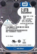 WD20NMVW-11EDZS7 EBKTJBKB sn: WXU1EA APR/2016 2TB USB 3.0 2.5 Western Digital  picture