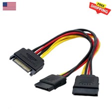 Durable High-Speed SATA Male to Dual Female Y-Splitter Cable Adapter 20CM picture