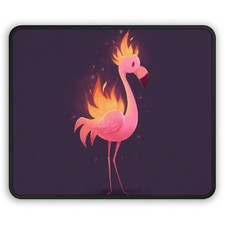 Flaming Pink Flamingo Gaming Mouse Pad | Cute Fire Art picture