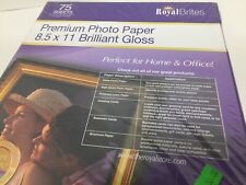 75 Sheets Royal Brites Premium Photo Paper 10 mil 8.5 x 11 8.5