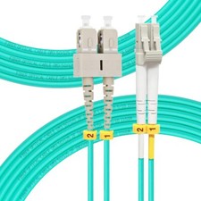 10M SC to LC OM3 Fiber Patch Cable | Length Options: 1m-50m, 10GB Duplex Dupl... picture