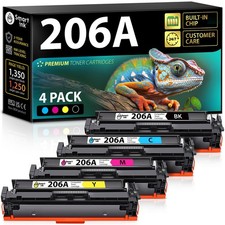 Smart Ink 206A Toner Cartridges 4 Pack Black Cyan Magenta Yellow For Hp Printers picture