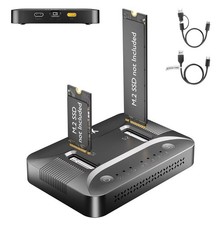 SUITOK STK07 Pro M.2 NVMe SSD Cloner Dock Dual Bay USB-C 10Gbps 16TB PS5  picture