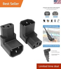 Durable 90 Degree C14 to C13 Power Extension Adapter - Space-Saving Design picture
