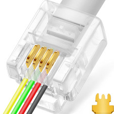 20Pack RJ11 Pass through Connector 6P4C Telephone Modular Plug 3 Prong Type for picture