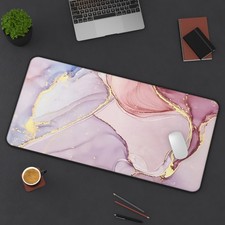 Nordic Marble Extended Gaming Mouse Pad with Stitched Edges, Large picture