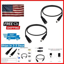 1.6FT DC Power Extension Cable 5.5mmx2.1mm - 2pcs Pure Copper & Shock Resistant picture