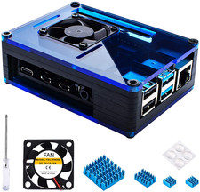 Raspberry Pi 4 Case With Fan Cooling 4Pcs Aluminum Heat Sinks Case For Raspberry picture