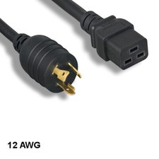 10x 25ft Black High Voltage Power Cord NEMA L5-20P/IEC60320 C19 12AWG 20A/125V picture
