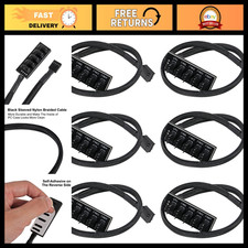 6-Pack 4-Pin PWM Fan Hub Splitter Cable - 1 to 5 Way Power Supply for PC Cooling picture