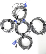 LOT of 5 Avocent USBIAC-15 15' USB KVM Switch Module Cables 3008 3016 3100 3200 picture