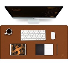 Large Office Leather Desk Mat, Mouse and Keyboard Pad, Computer and Laptop Mat picture