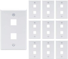 VCE 2 Port Keystone Wall Plate UL Listed 10-Pack, Single Gang Wall Plates picture