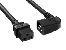 6ft C19 to Right Angle C20 Power Cord 12AWG 20A/250V SJT UL, Black picture
