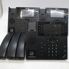 LOT-3 POLYCOM VVX 450 POE IP VOIP PHONES + STANDS+ HANDSET 2201-48840-001 T5-E7 picture