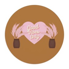 Brown Good Vibes Mouse Pad Pink Graphic Design picture