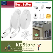 10ft/3m Male-Female DC Power Extension Cables for 12V Security Cameras - White picture