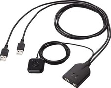 ELECOM KVM Switch keyboard / mouse black KM-A22BBK with hand switch picture