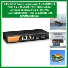 Compact 6-Port 2.5Gbps Switch - Wall Mountable, Ideal for Gaming & Streaming picture