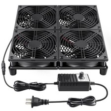 Wathai 120mm x 4 Router TV Box Fan 110v - 240v Big Airflow with Speed... picture
