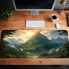 Tropical Mountain Mouse Pad, Green Mouse Mat, Large XL Deskmat, Gaming Mouse Pad picture