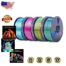 Silk PLA+ 3D Filament 1.75mm 4 Spools Triple Color High Accuracy +/-0.02mm picture