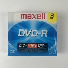 Maxell DVD-R 4.7GB 120 Min 16x Recordable Write-Once Single-Sided 3-Pack picture