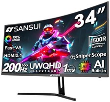 34 Inch Curved Gaming Monitor, UWQHD 3440x1440, 200Hz, VA LED picture