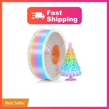 SUNLU Silk Rainbow PLA Filament, Multicolor Silk 3D Printer Filament 1.75mm +... picture