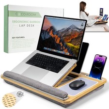 Lap Desk for Laptop, Vented 6-Angle Bed Tray Table with Cushion - Ergonomic picture