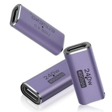 3 Pack Coupler 240W USB C to USB C Connector Female to Female Adapter 40Gbps ... picture