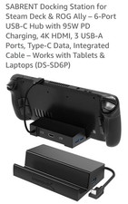 Sabrent 6 Port USB C Docking Station for Steam Deck ROG Ally 4K HDMI Output picture