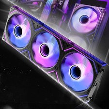 AsiaHorse Dawn Pro 120mm Case Fan, ARGB PWM 3PACK-Reverse Blade, Black  picture