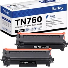 Barley TN760 Toner Cartridge Replacement High Yield for Brother 2-Pack picture