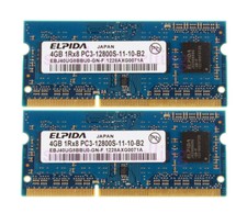 Elpida DDR3 RAM 8 GB 2X 4 GB 1Rx8 PC3-12800S 1066Mhz SODIMM Laptop Memory CL11 picture