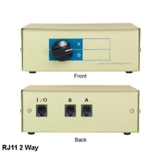 Kentek RJ11 2 Way Data Switch Box w/ Rotary Dail for Telephone Modem Fax 11Pin picture