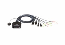 Aten CS22DP-AT CS22DP 2-Port Cable KVM Switch USB and DisplayPort with Remot ~E~ picture