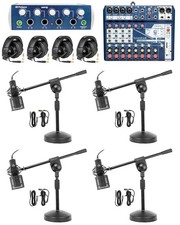 4-Person Podcast Podcasting w/Soundcraft Mixer+Presonus Headphones/Amp+Stands picture