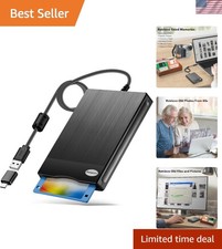 Sleek USB Floppy Disk Drive - 3.5 Inch A & C Reader for Nostalgic Data Recovery picture