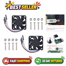 2PCS PWM Quiet 4010 Fan 40x40x10mm for Raspberry Pi 4/3 B+ Black picture