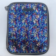 Betsey Johnson Multicolor Sequin Zip Around Tablet iPad Organizer Case 11x9 picture
