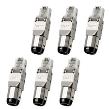 6-Pack Cat7 Cat6A RJ45 Connector, Tool-Free Zinc Alloy Shielded Ethernet picture