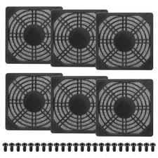 6Pcs 90mm Fan Filter Grill Plastic Ventilation Grill Cover with Screws Black] picture