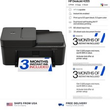 HP DeskJet 4355 Wireless All-in-One Color Inkjet Printer, Scanner, Copier, Be... picture