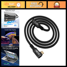 90° Right Angle USB C Extender 3.3FT, 40Gbps Data, 240W Charging, 8K Video, MacB picture