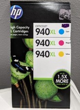Genuine HP 940XL 940 XL High Yield Combo Color Cyan Magenta & Yellow New In Box picture