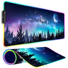 Armanza RGB Gaming Mouse Pad, Large Mousepad with X-Large, 04 Moon Starry Sky picture